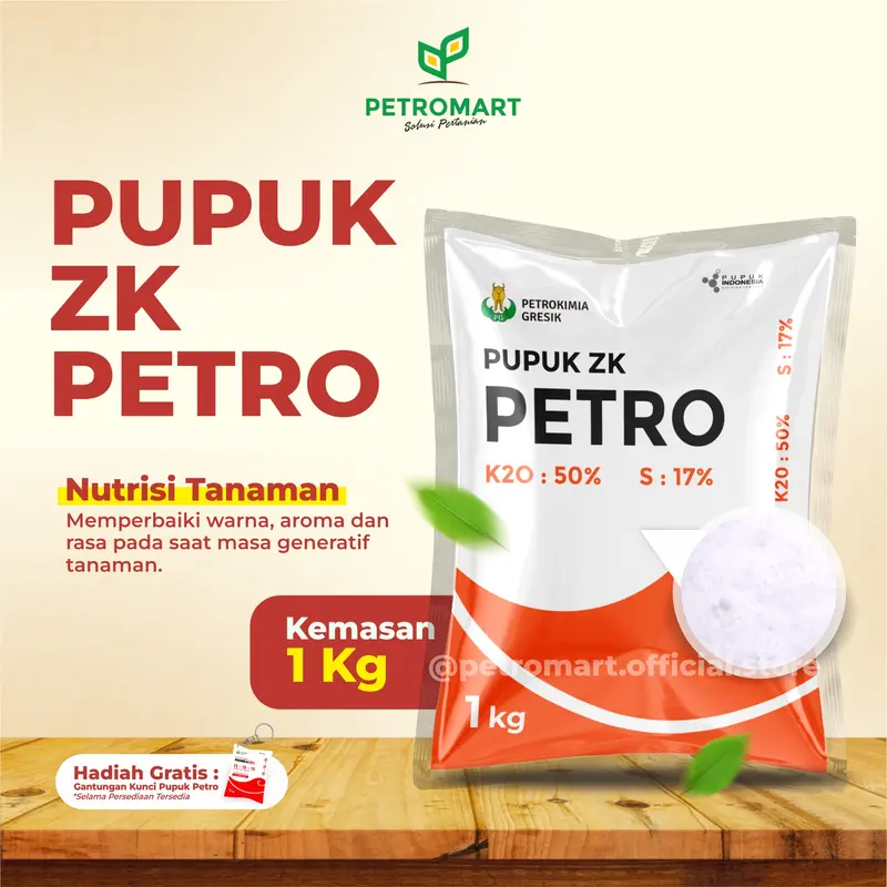 Pupuk ZK | Meningkatkan Kualitas Buah dan Panen | Kemasan 1 Kg | PETROMART OFFICIAL STORE 0