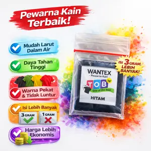 Wantex TOB Pewarna Kain Warna HITAM Pekat Tajam Wenter Anti Luntur Kualitas Top Bagus Naptol Tekstil Mewarnai Baju Kaos Celana Jeans Katun Cotton  Tob Store Tulungagung