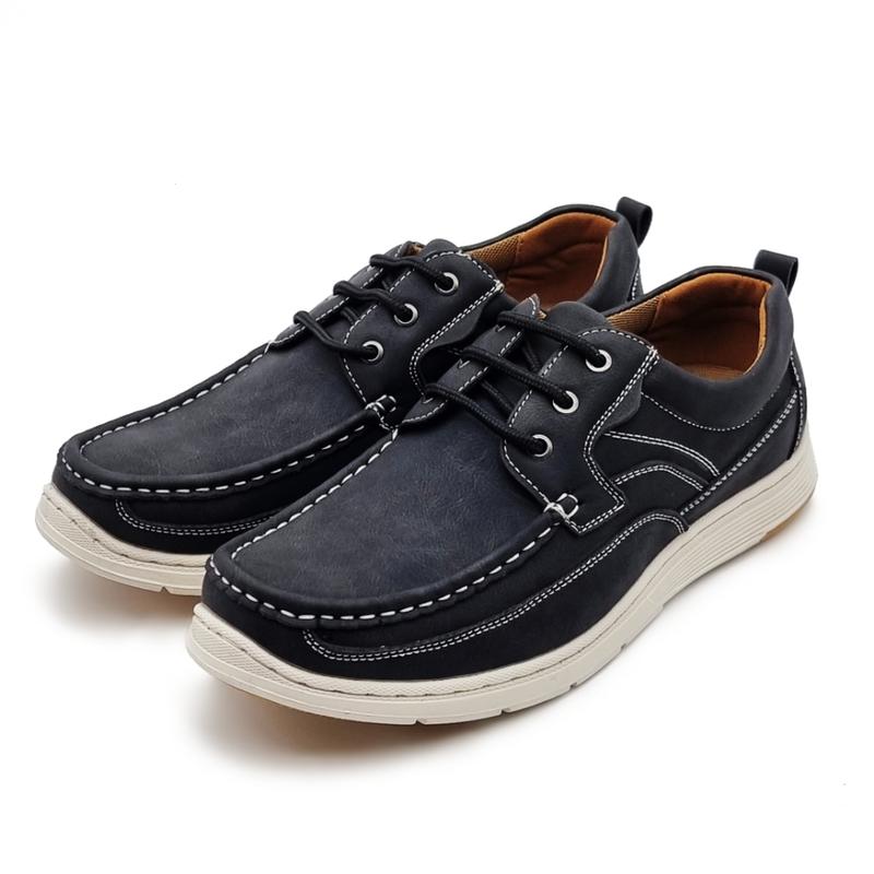 POLO HILL Men White Sole Contrast Stitch Lace Up Shoes PMSL-MS454 4