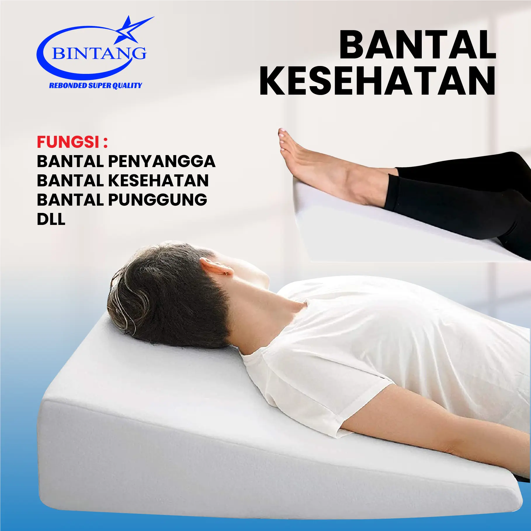 Bantal kesehatan Rebonded 40x40x20/ bantal penyannga punggung / bantal meditasi