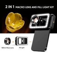 Gambar APEXEL Lensa Kamera HP 2 in 1 Macro Lens with LED Fill Light - APL-HB100FL23 dari Apexel Indonesia Kota Administrasi Jakarta Barat 2 Tokopedia
