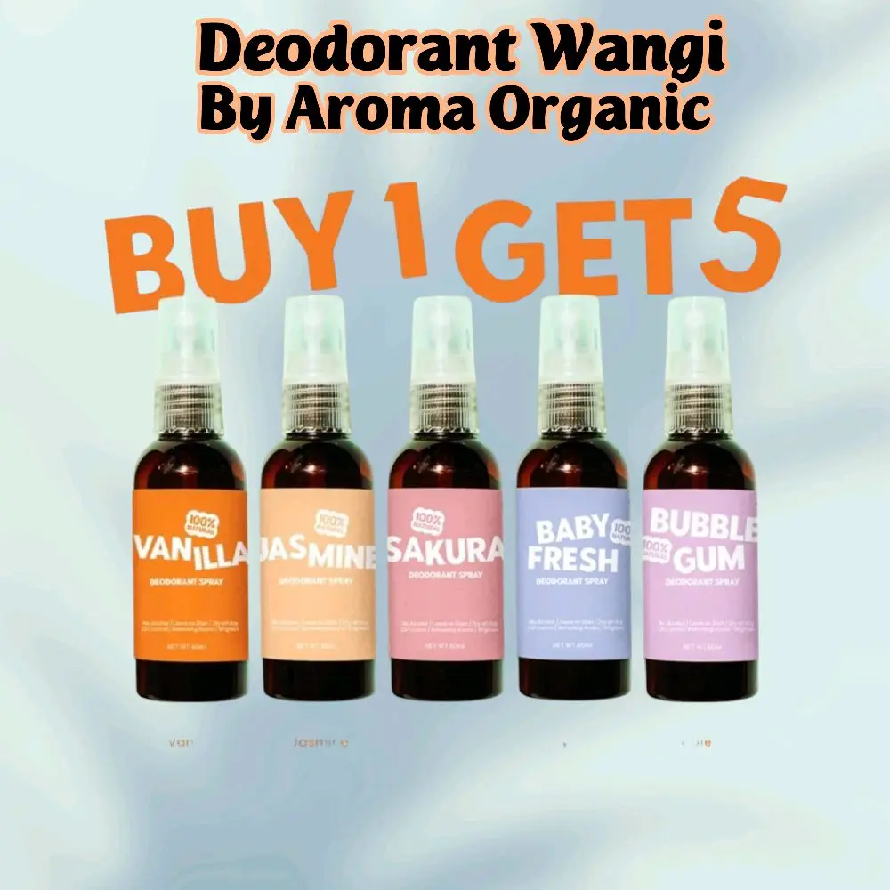 Aroma Organic Deo Buy 1 Get 5 Deodoran 60ml Ready Stok