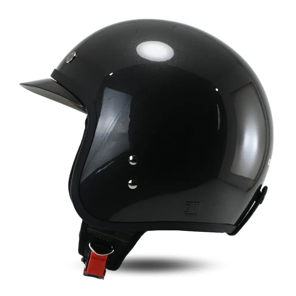 Helm Bogo Retro MJM Capelo Solid Kekinian Inner Visor Smoke SNI Helm Dewasa Untuk Pria Dan Wanita
