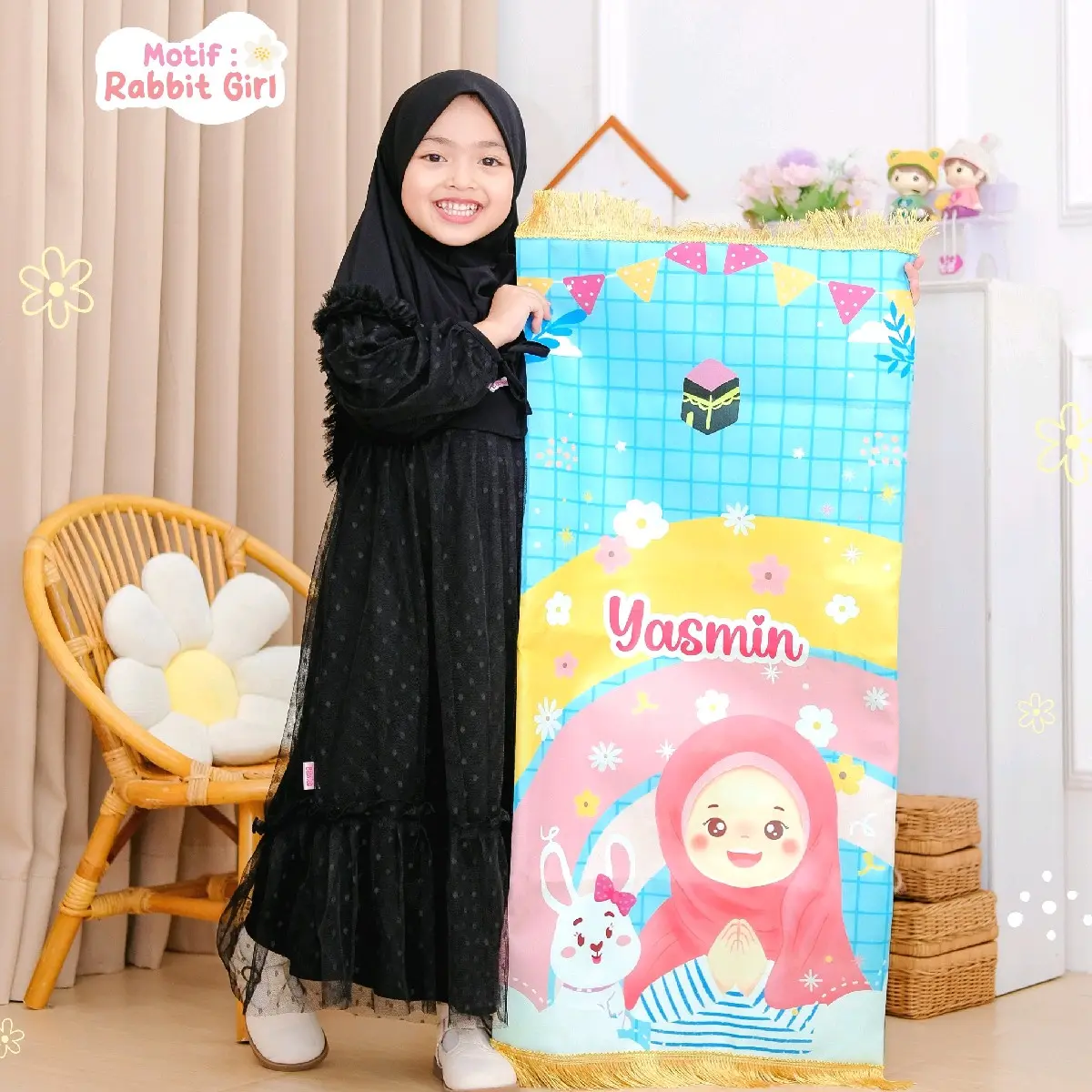 (PRE ORDER) NEW MOTIF SAJADAH NAMA | SAJADAH ANAK FREE CUSTOM | SAJADAH KARAKTER | SAJADAH KIDS Muslim