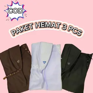 PAKET 3 Pcs Hijab Instan Anak Sekolah TK SD SMP SMA  Serut Samping Astri Muslim Pita Nyaman Kerudung
