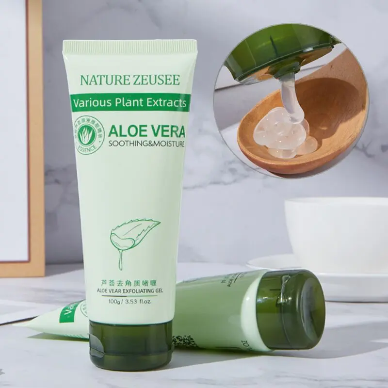 Aloe Vera Exfoliation Facial Skin Care for Acne Removal and Pore Cleaning