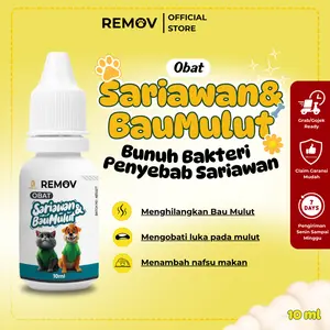 REMOV Obat Sariawan Bau Mulut Kucing Anjing Mencegah Infeksi dan Mempercepat Pembentukan Jaringan Baru