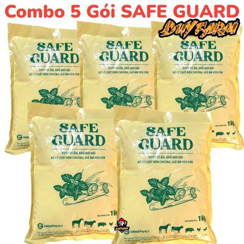 Combo 5 gói Safe guard (1kg) giữ ấm chuồng nuôi, hút ẩm chuồng trại, khử mùi hôi heo con