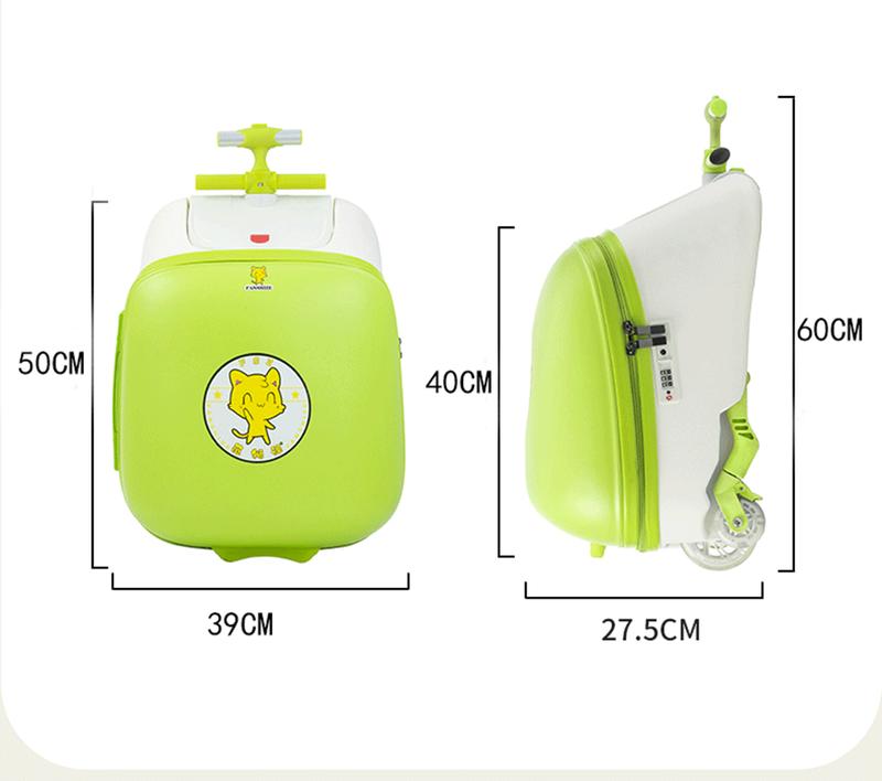 Product Introduction of 20 Inch Boarding Suitcase for Children ABS & PC Material Lazy Cart Mountable Baby Luggage Sets with Walking Feature Kid's Stroller Riding Suitcases For Travel 10