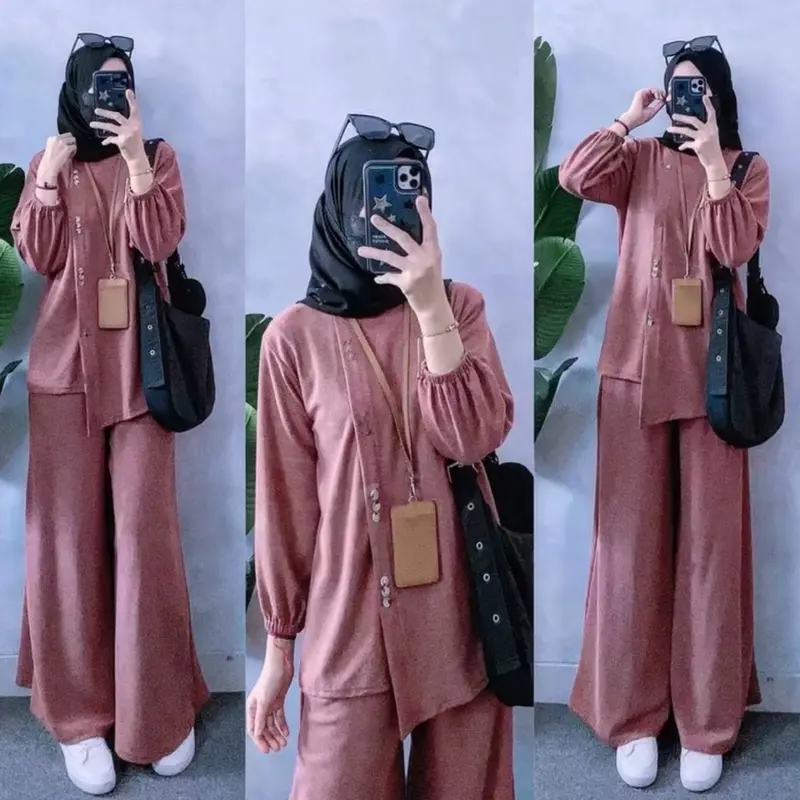 Setelan Wanita Lapina Set Celana Cutbray Cringkel Air Flow Jumbo Set | Setelan Wanita Celana Cutbray Cringkel Air Flow | COD 3