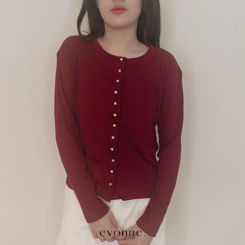EVONNE JiWonTop - Atasan Wanita Long Sleeve - Baju Lengan Panjang Wanita Knit Top Blouse  Soft Knitwear Lembut Tangan outer blouse bajuk ekin 7