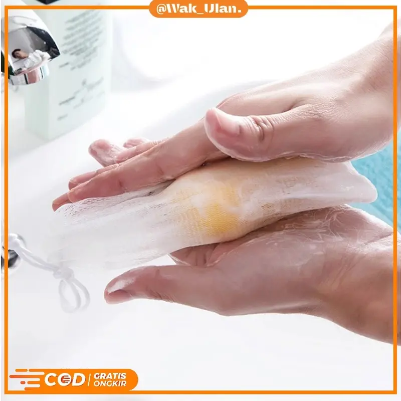 Kantong Sabun Jaring Pembuat Busa Manual Halus untuk Sabun Batang / Soap Foaming Jaring Sabun Mandi Serbaguna dengan Tali 1