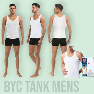 BYC Singlet Pria Katun Tebal Anti Bakterial Lembut Nyaman Tank Mens BYC Tank Mens untuk Keseharian Anda