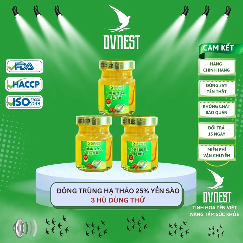 Tổ Yến Chưng Kids Vani 25% Yến Sào Thật {3 Hũ Dùng Thử x 70ml}, Có Thêm Tổ Yến Chưng Đông Trùng Hạ Thảo, Tổ Yến Chưng Đường Phèn, Tổ Yến Chưng Đường Kiêng, Yến Hũ Chưng Tiệt Trùng Mở Nắp Sử Dụng Ngay, Sản Phẩm Của Công Ty Yến Sào Đại Việt - DVNEST 6