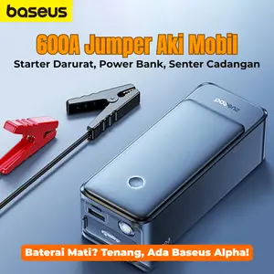 Baseus Jumper Aki Mobil 600A Super Energy Alpha Portable 6000mAh Powerbank Charger Alat Start Aki Darurat Car Motor Jump Starter
