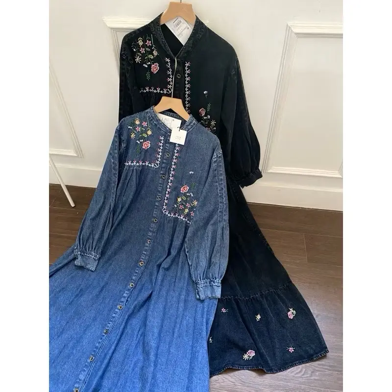 Dress denim bordir flower 20618, 21075, 20871, 21077 | Talullah 4