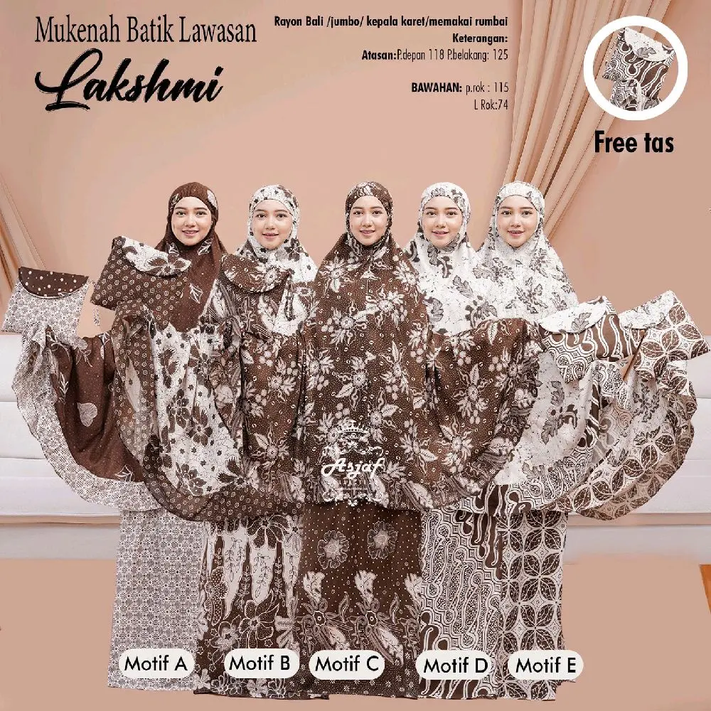 Mukena Lakshmi Batik Muslim (Wanita Free Tas) Rayon Lembut