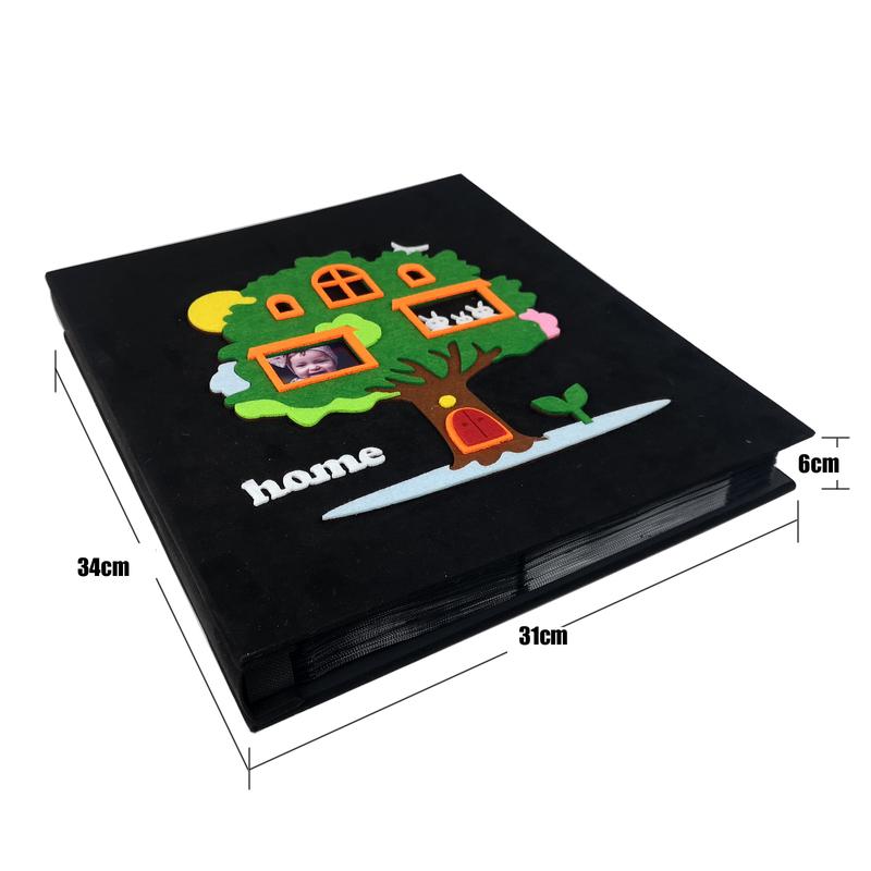 Album Foto Bayi 4R 600 Kantong Slip in, Buku Foto Hardcover Felt Kapasitas Besar Buku Foto Menampung 600 Foto Vertikal Horizontal 6