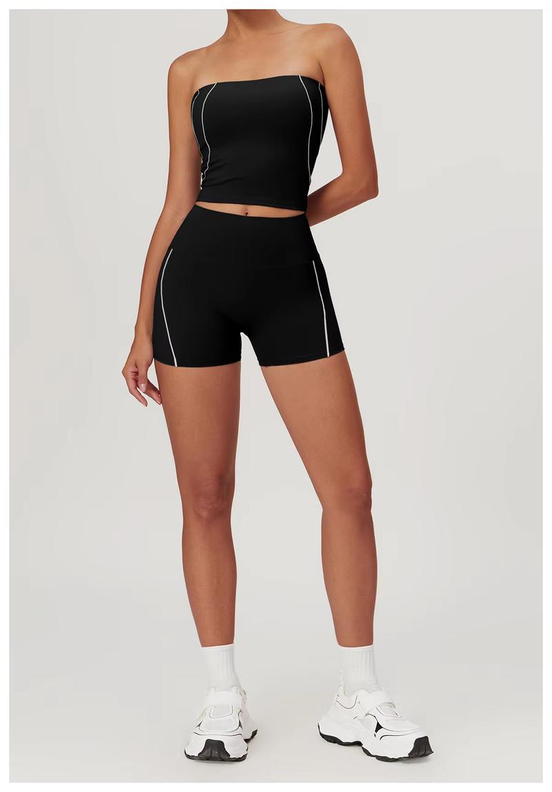 Product Introduction of Nude Skinny Yoga Shorts High Waist Lift Hip Outdoor Fitness Shorts Women Running Sports Fitness biker  shorts 13