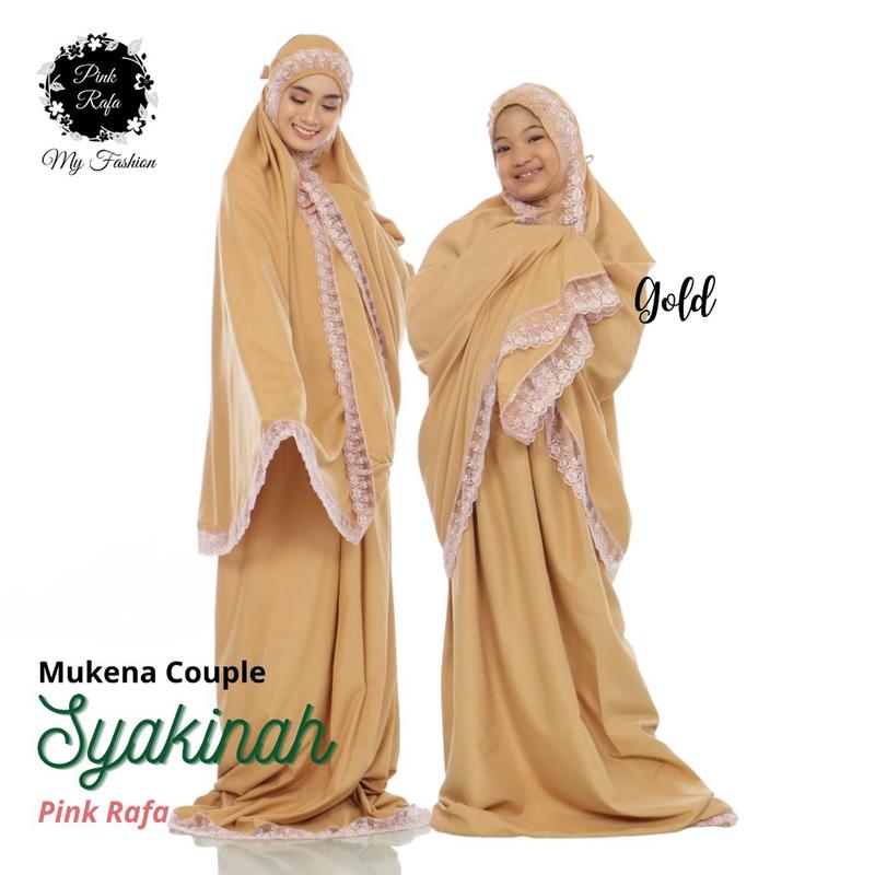 Mukena couple ibu anak lace bordir khadijah syakinah by pink rafa. 8