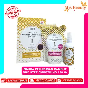 1Set/1Pasang Inaura One Step Smoothing 130 Gr + Ph Balancer Spray 50 Ml (Pelurusan Keratin)  Meluruskan  Kering Catok 1Pc