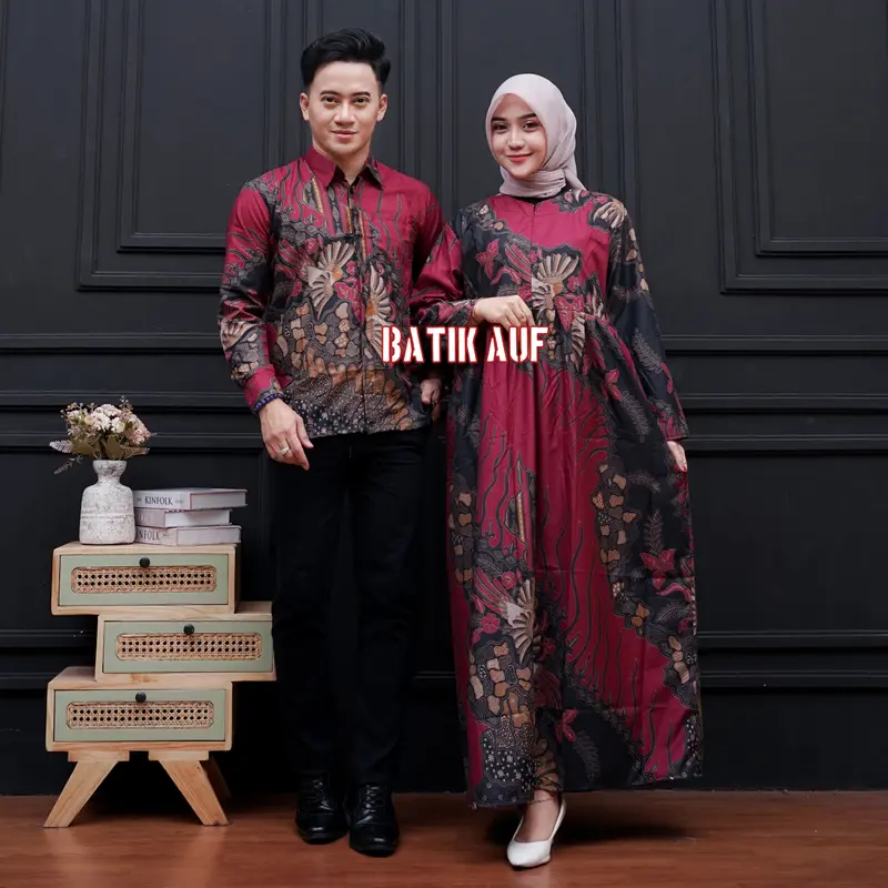 Promo Harga Sepasang Maura Couple - Sania Ruflle Couple Gamis 2024 Terbaru Baju Pasangan Muslim 0