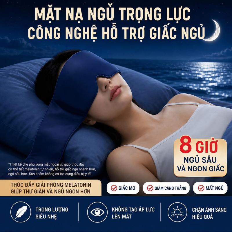 Mặt nạ ngủ tạo lực ép | Che sáng | Mềm mại | ôm sát mặt | Ngủ trưa, ngủ ban đêm, du lịch