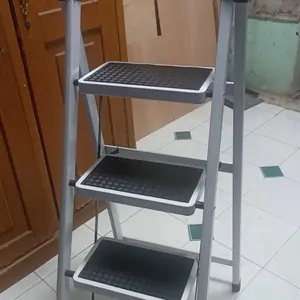 Homedoki Tangga Rumah Lipat Tangga Besi Lipat 3/4 Step Household Steel Ladder/ Tangga Lipat Aluminium 4 Step Premium Ladder