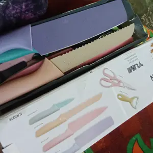 Pisau Set Dapur Stainless dilapis anti lengket 1 Set isi 6 Kitchenware Steel