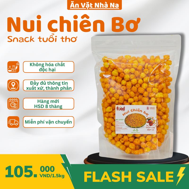 FreeShip 1 Kg Nui Chiên Bơ Giòn Vị Ngọt Mặn Cay Snack Nui Chiên Bơ Tỏi Food Ăn Vặt Thức Ăn