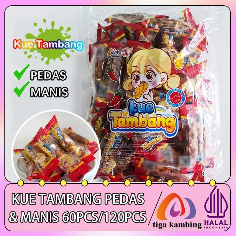 【Halal】1 Kantong Isi 60PCS/120PCS Kue Tambang: Pilihan Rasa Pedas & Manis,Camilan Halal yang Cocok untuk Relaksasi dan Acara Kumpul-Kumpul! Dikemas dalam kantong kecil,lebih praktis untuk disimpan! Snack Food Cookies Cemilan Kering 0