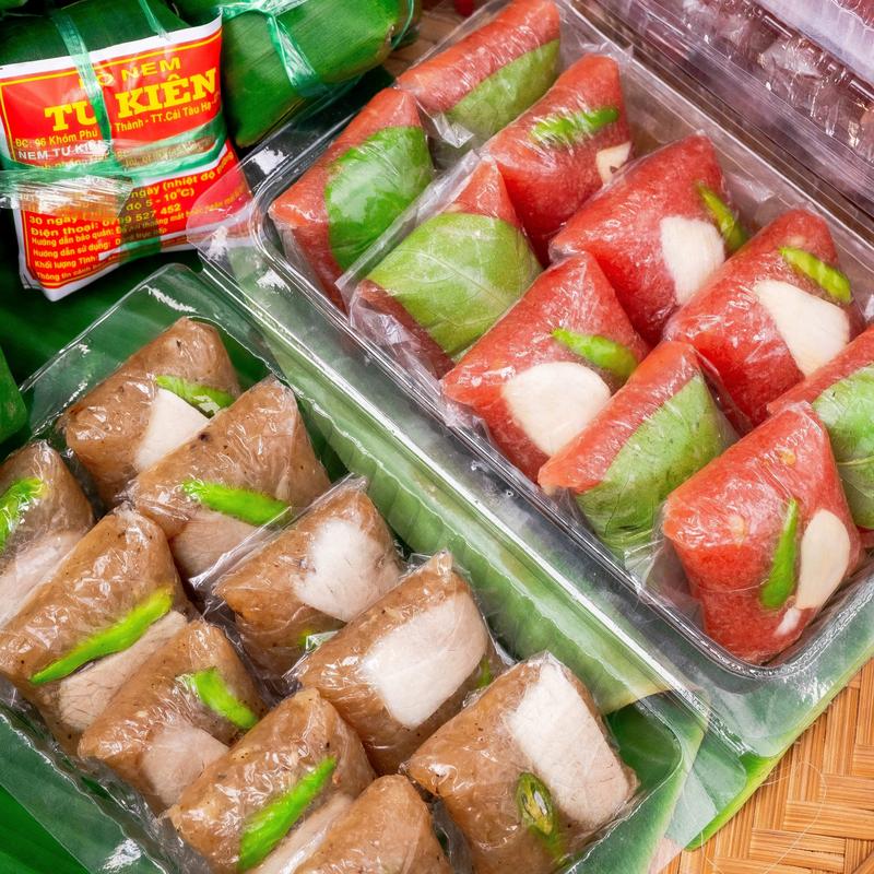 [Nem Loại Ngon] Combo 5 Hộp Nem Chua Lai Vung - Bì Lai Vung - 1 hộp 10 chiếc / Nem Lai Vung 180g / Bì Lai Vung 180g - Nem Tư Kiên - Đặc sản Lai Vung