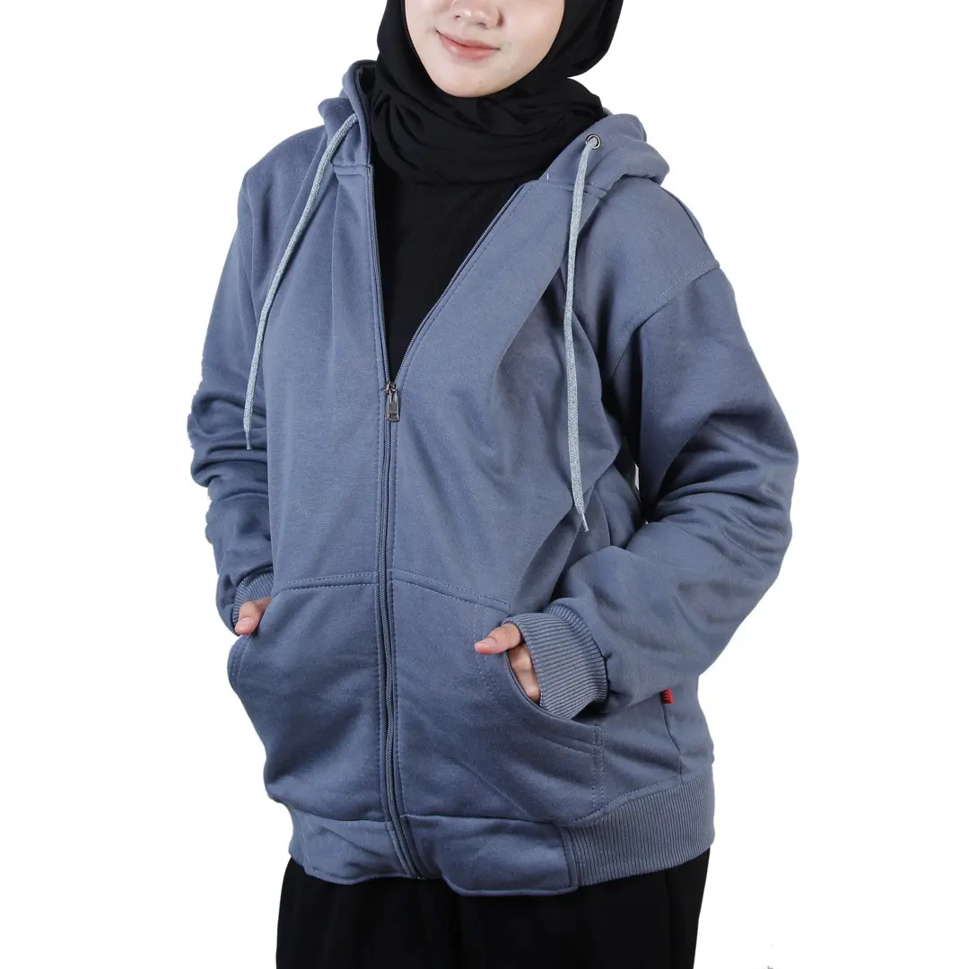 Hoodie Zipper Resleting Fleece Denim Keren Nyaman Premium Distro