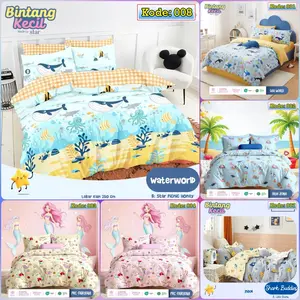 Sprei Set dan Sprei jadi Ukuran 80 90 100 120 140 160 180 200 Motif Ikan Paus, Ikan Laut, Shark