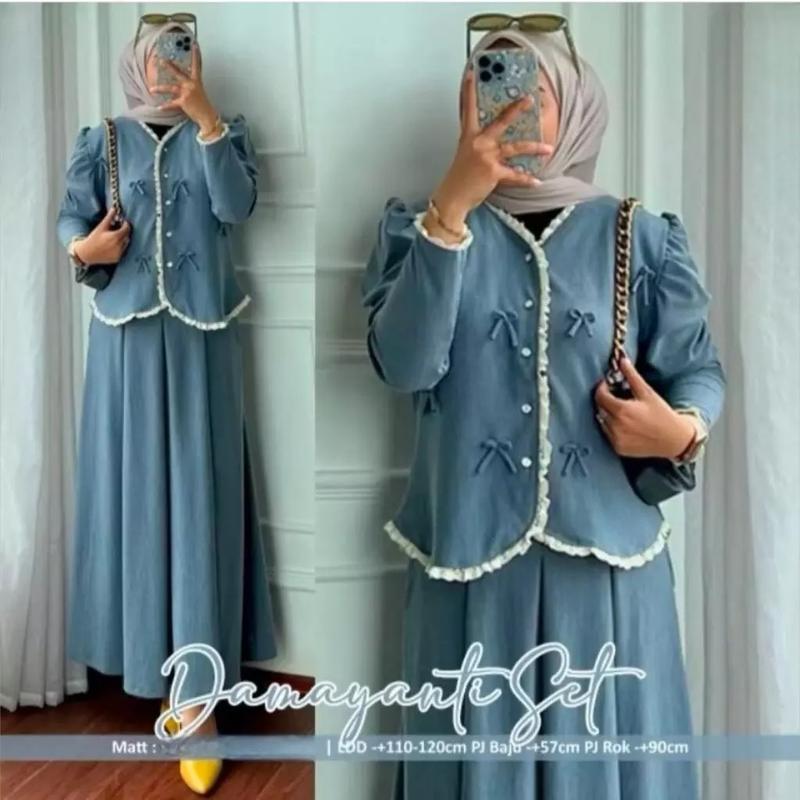 DAMAYANTI SET ROK PITA POLOS CRINKLE AIRFLOW LD 110 0