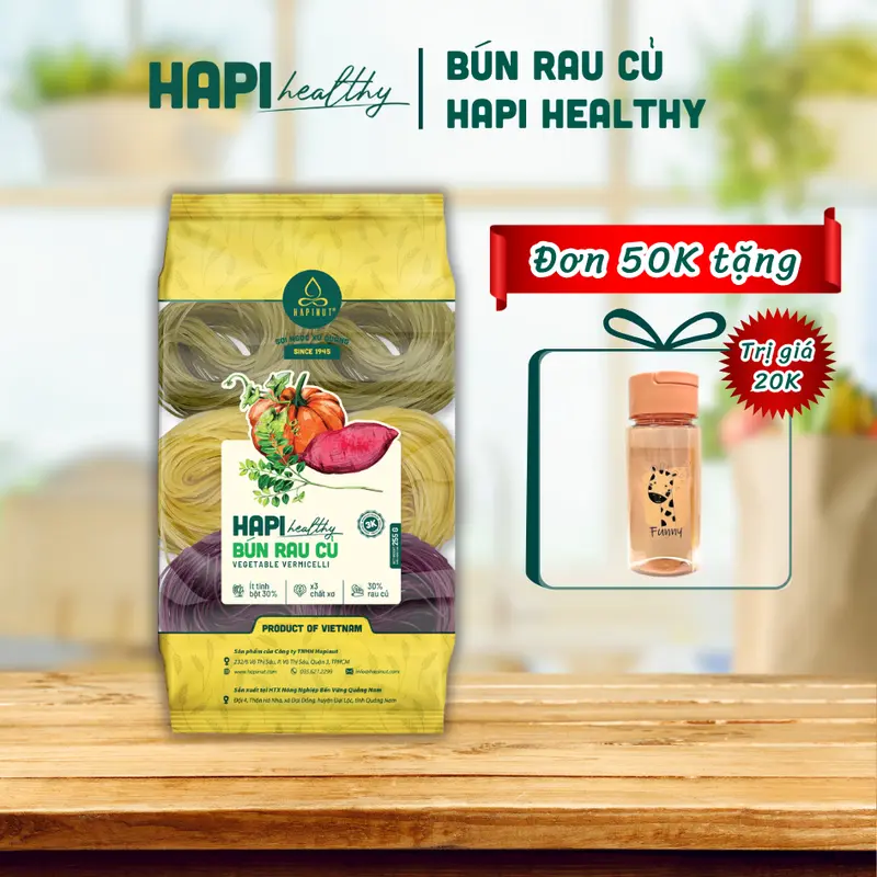 Bún Rau Củ Dinh Dưỡng HAPI HEALTHY 3 VỊ - Ít tinh bột, Giàu chất xơ - 255gr 0