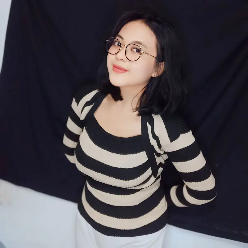 ASCBDG || Baju Rajut Wanita Motif Garis,Bahan Premium Lembut dan Nyaman Cantik Panjang Sweater Top 7