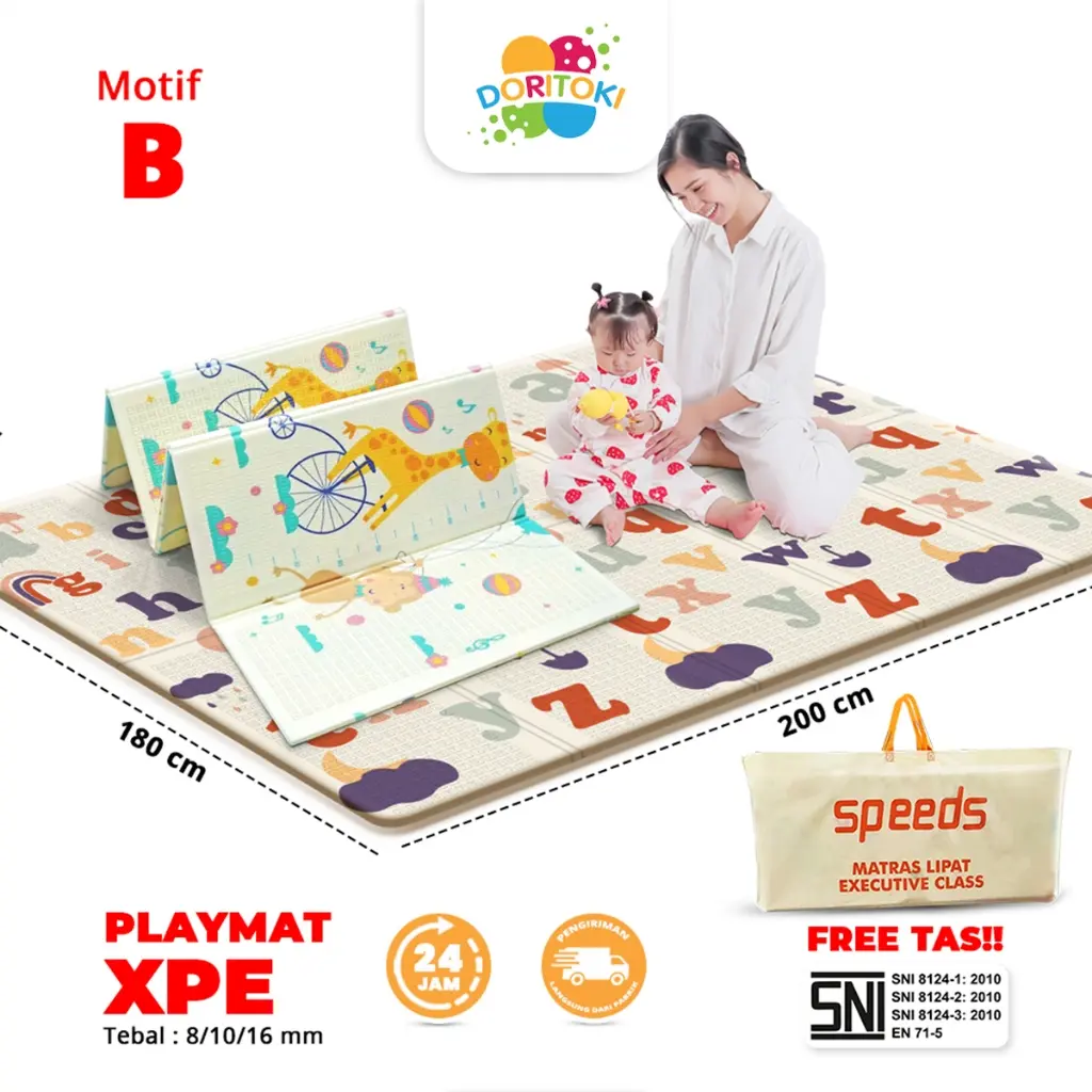 Doritoki SNI Ready✅Karpet Playmate Lipat Anak 180x200 10mm/Karpet anak/karpet main anak/karpet lantai bayi/Playmate Bayi/alas lantai