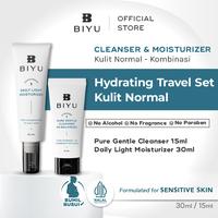 Gambar BIYU Hydrating Travel Set Kulit Normal - Mini Pure Gentle Cleanser + Moisturizer moisturizer  untuk  kulit  berminyak acne  kit pelembab  wajah - DLM + Mini PGC dari Biyu Skin Kota Bandung 1 Tokopedia