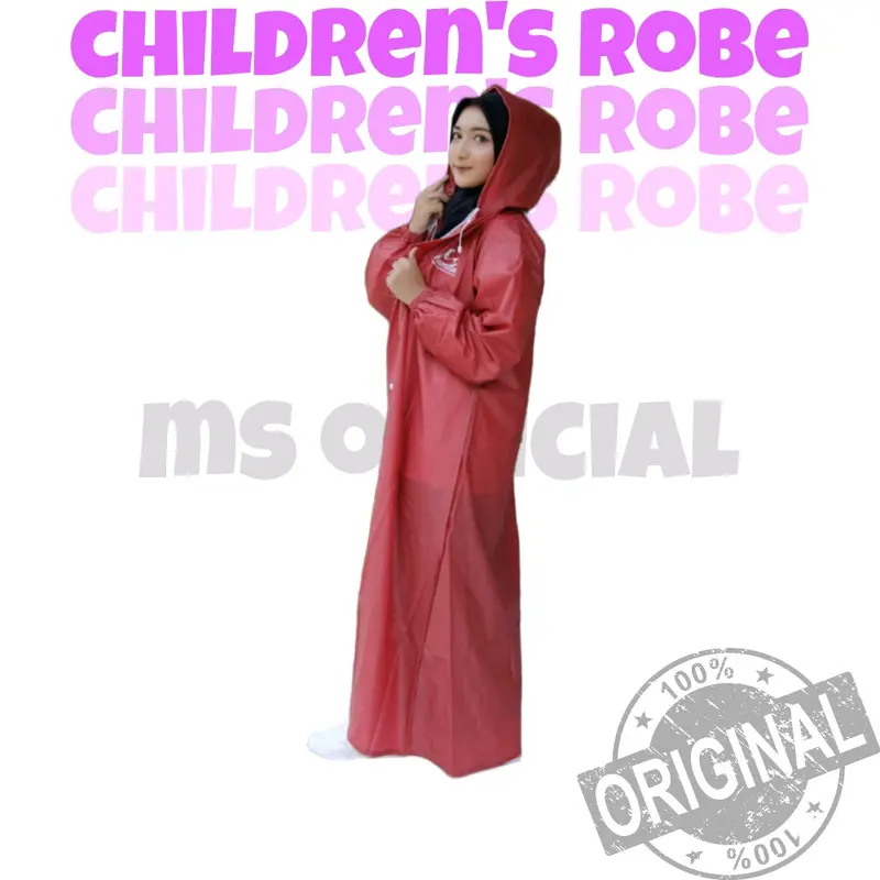 Kamila Kids Jas Hujan Gamis Anak Raincoat Gamis Anak Kamila Tebal Dan Elastis Pvc 0,25 3