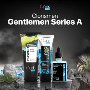 Clorismen Gentleman's Series A - Paket Termurah Mencerahkan Wajah, Hilangkan Bintik Gelap, Jerawat & Kerutan Niacinamide Arbutin Aging
