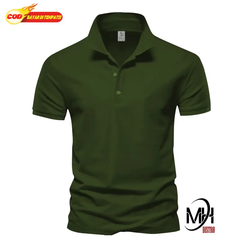 MAHA DISTRO - Kaos Polo Shirt Polos Kerah Abu Tua Lengan Pendek Kaos Kerah Pria/wanita Unisex 3