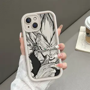 Cantik untuk case oppo A3X A3 A3s A16 A18 A38 A60 A54 A5s A15 A17 A17k A53 A57 A77s A5 2020 A9 2020 A31 A58 A12 A77 A92 A96 A76 A78 4G 5G A95 A16s A1K A33 A93 A94 Casing Ponsel Karakter Dragon Ball, Desain Hitam Putih TYJT