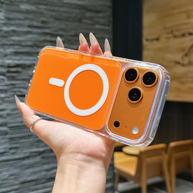 Ốp lưng nam châm cao cấp hai tông màu, lỗ khoét lớn cho iphone 18 pro, 17 pro…