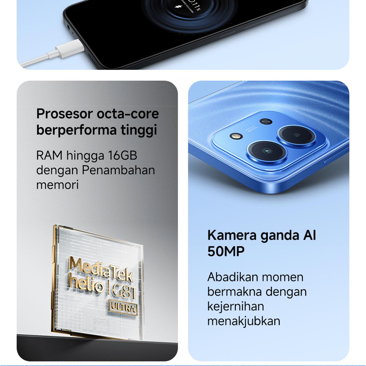 Xiaomi Redmi 15C (6GB/128GB) (8GB/256GB) | Baterai besar 6000mAh dengan pengisian cepat 33W | Desain ramping dan elegan | Layar Imersif 6.9" 120Hz | 50 MP kamera ganda AI [Offical Store]