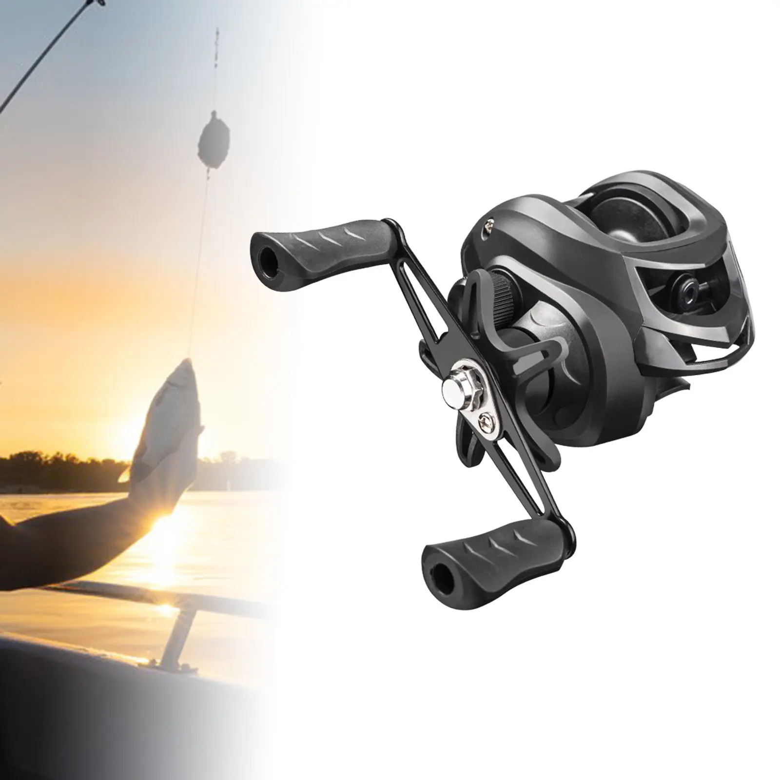 Light Baitcasting Reel, 7.2:1 Ratio ,L/R Hand Metal Tackle, Baitcaster, for Bait Casting Sport Freshwater Ice Fishing Saltwater