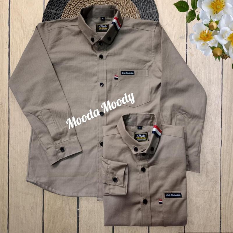 Mooda Moody - Kemeja Anak Lengan Panjang Warna Coklat Muda Kemeja Anak Warna Coklat Fashion 0