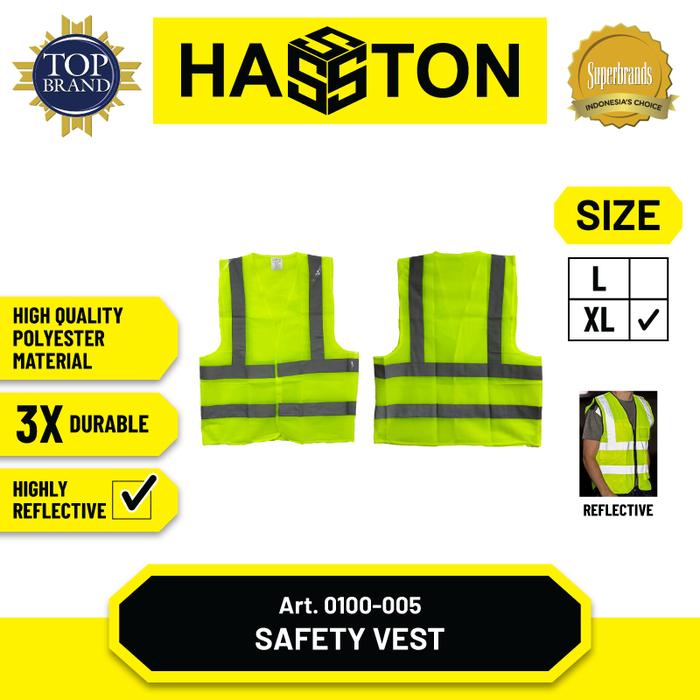 Gambar Hasston Safety Vest / Rompi Keselamatan / Rompi Spotlight  (0100) - Hijau XL dari Hasston Tools Kota Administrasi Jakarta Pusat 5 Tokopedia