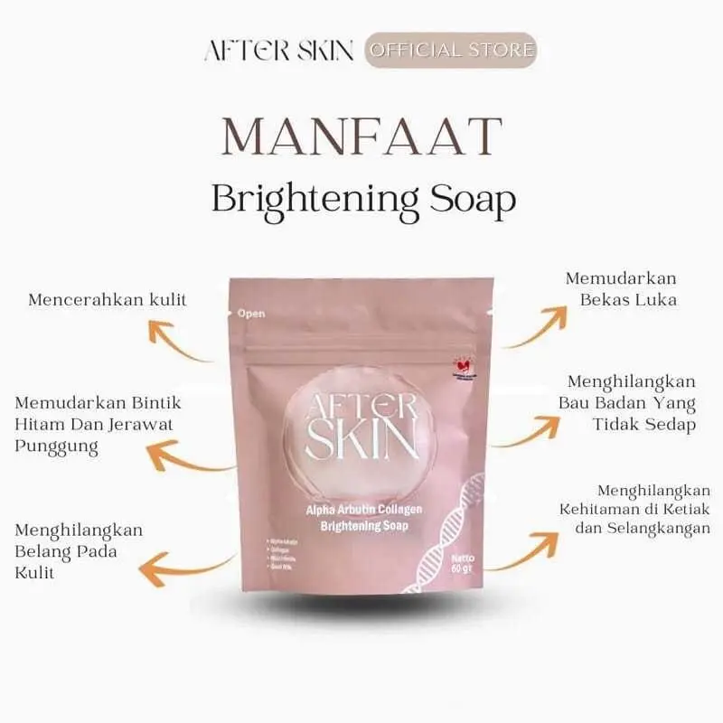 [ BELI 5 PCS LEBIH HEMAT ]Gratis Ongkir Sabun Pemutih After Skin Alpha Arbutin Collagen - Dapatkan 5pcs - Pewangi, Soap Mandi Mencerahkan 1