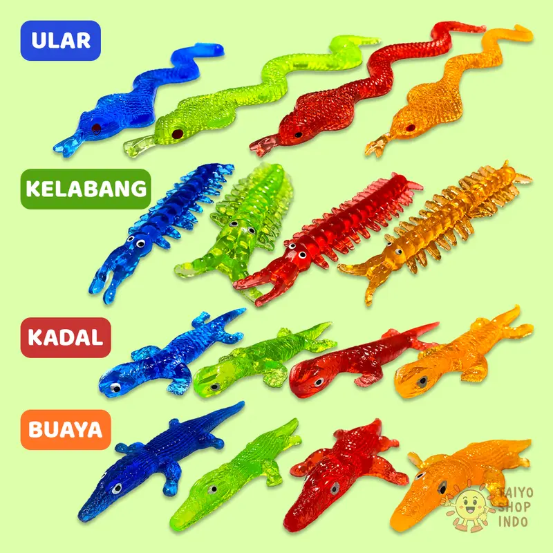 TAIYO Mainan Anak Splat Sticky Toys Animal Hewan Tempel Jelly Wall Tembok Dinding 1